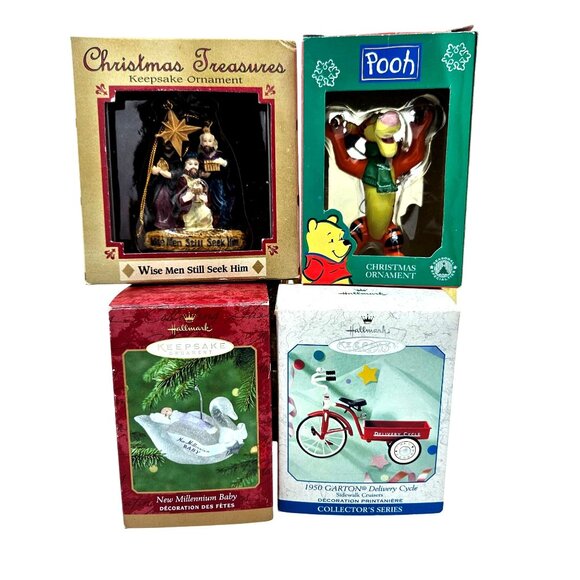 Hallmark Keepsake Christmas Ornaments Set Of 4: Wise Men Pooh Tigger New Millenn - Picture 1 of 8